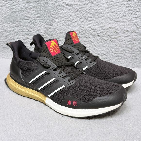 Adidas UltraBoost DNA Tokyo Mens Size 12 Running Shoes Core Black Gold - Picture 1 of 10